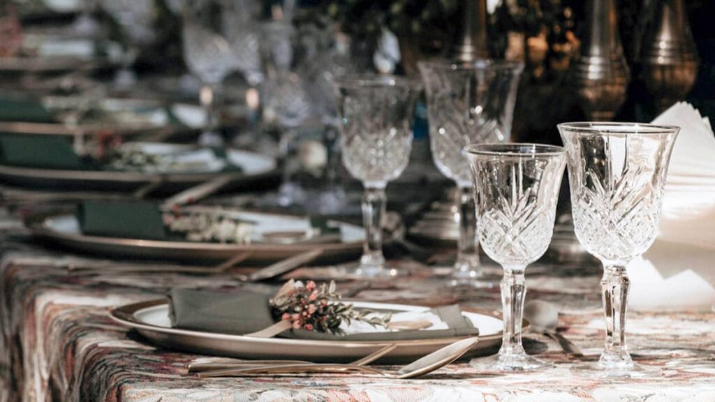 Traditional Persian family dinner table
