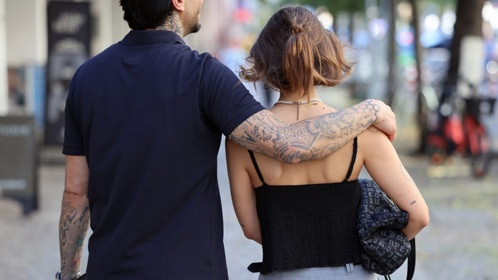 Iranian couple walking together after getting to know each other